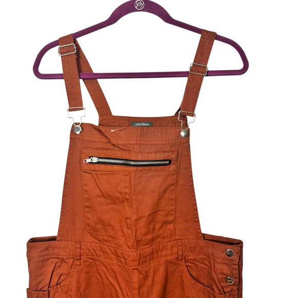 Women's XL Wild Fable Rust Brown Overalls 100% Cotton Pockets Adjustable straps - Picture 3 of 10